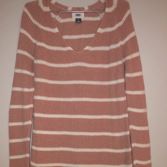 Old Navy Womens Small light pink/white V-neck sweater - Picture 1 of 6
